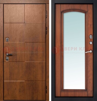 Белая филенчатая дверь с фрезерованной МДФ и зеркалом ДЗ-81 в Фрязино