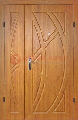 Полуторная металлическая дверь с МДФ золотой дуб ПЛ-17 в Фрязино